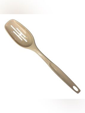 Vintage Foley Almond Ivory Nylon Slotted Spoon Serving Utensil 11" 70s Kitchen